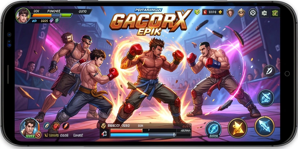Screenshot GACORX menampilkan pertarungan yang seru dan dinamis.