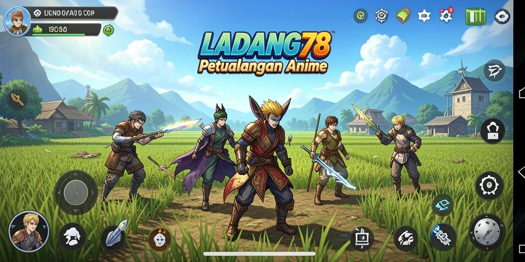 Tampilan gameplay LADANG78 yang menarik dan penuh aksi anime.