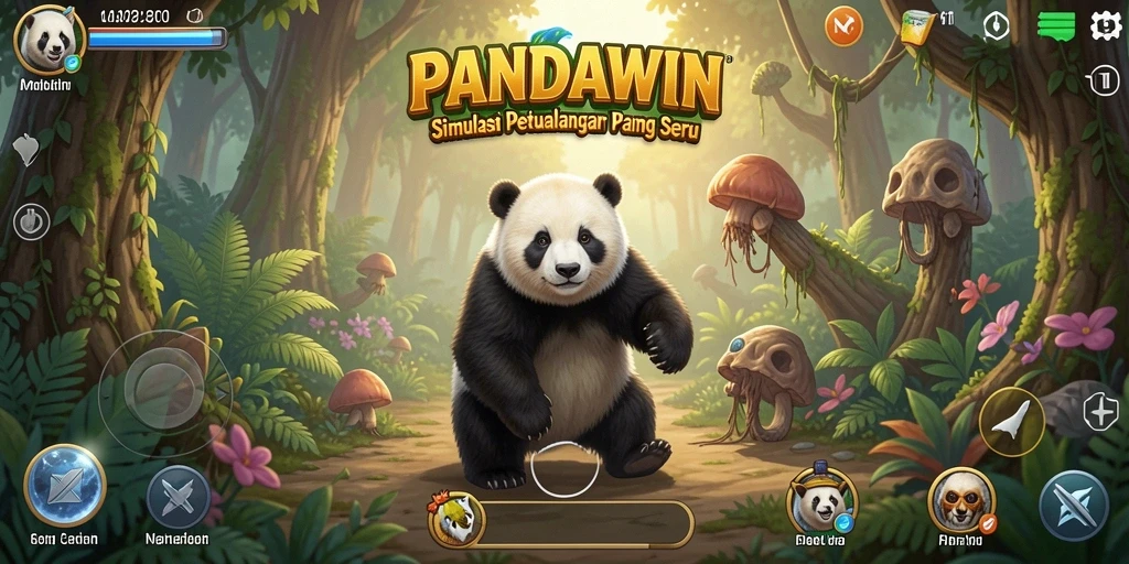 Gameplay menarik dalam PANDAWIN menampilkan petualangan panda.