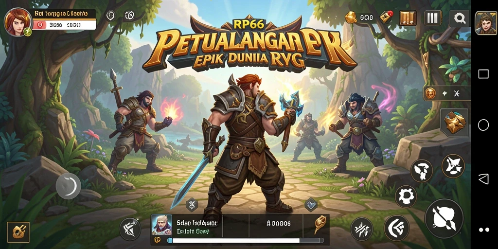 Screenshot menunjukkan aksi seru dalam pertarungan RPG yang mendebarkan.
